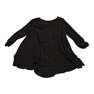 George 1X Black Long Sleeve Button Up Shirt